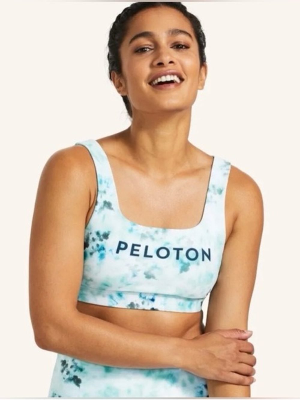 Peloton Two Piece Diamond Tie Dye Biker and Sports Bra Set